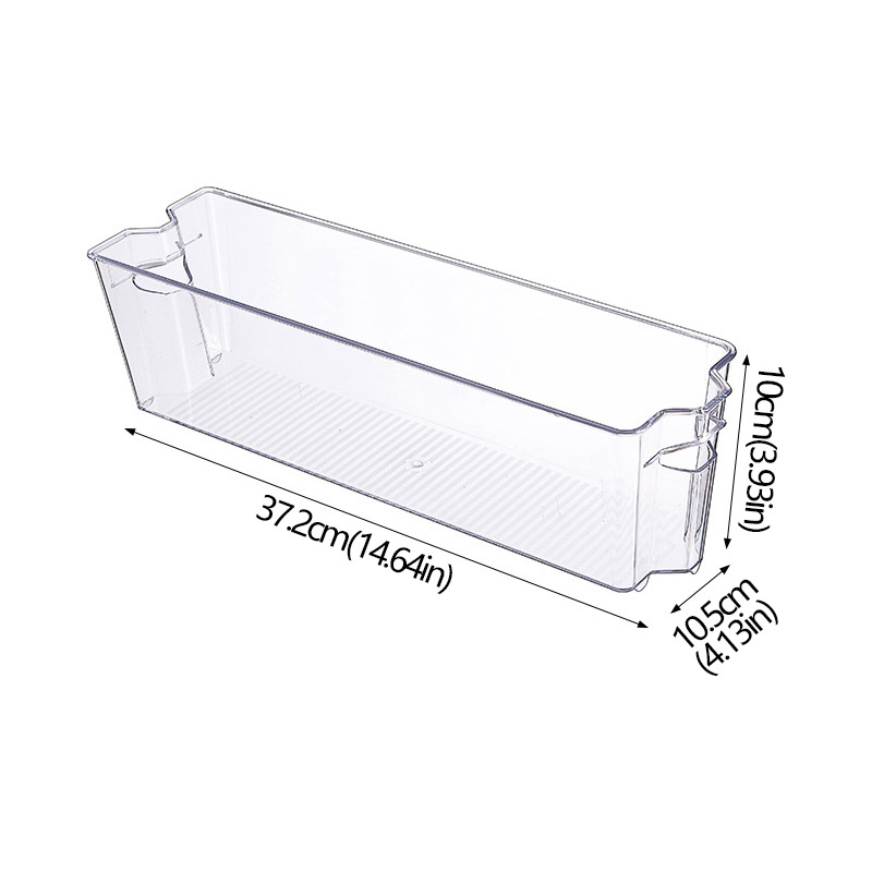 Kühlschrank-Organizer-Behälter, stapelbare Kühlschrank-Lebensmittel-Aufbewahrungsbox mit Griff, durchsichtiger Kunststoff, für Speisekammer, Gefrierschrank, Organizer-Werkzeug: Lila