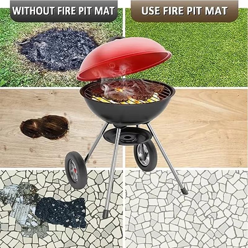 Udendørs camping brandsikker klud picnic grill isoleringsmåtte flammehæmmende højtemperatur brandtæppe glasfibermåtte