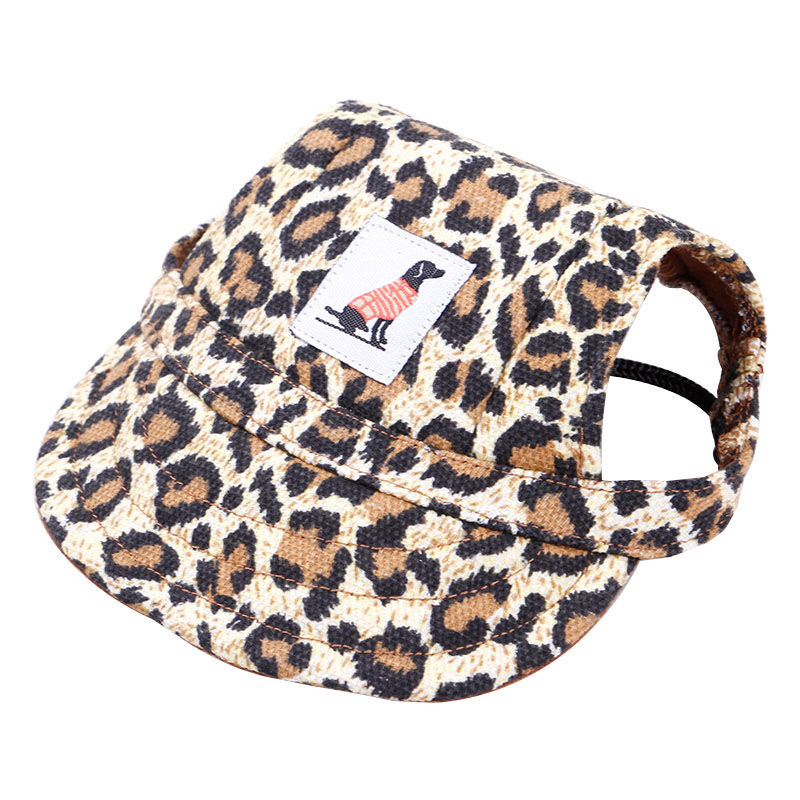 Berretto da cappello estivo per cani berretto da Baseball per cani all&#39;aperto tela berretto per cani di piccola taglia Chihuahua Yorkies cappello da sole per cani accessori per animali domestici all&#39;aperto: Leopard / S