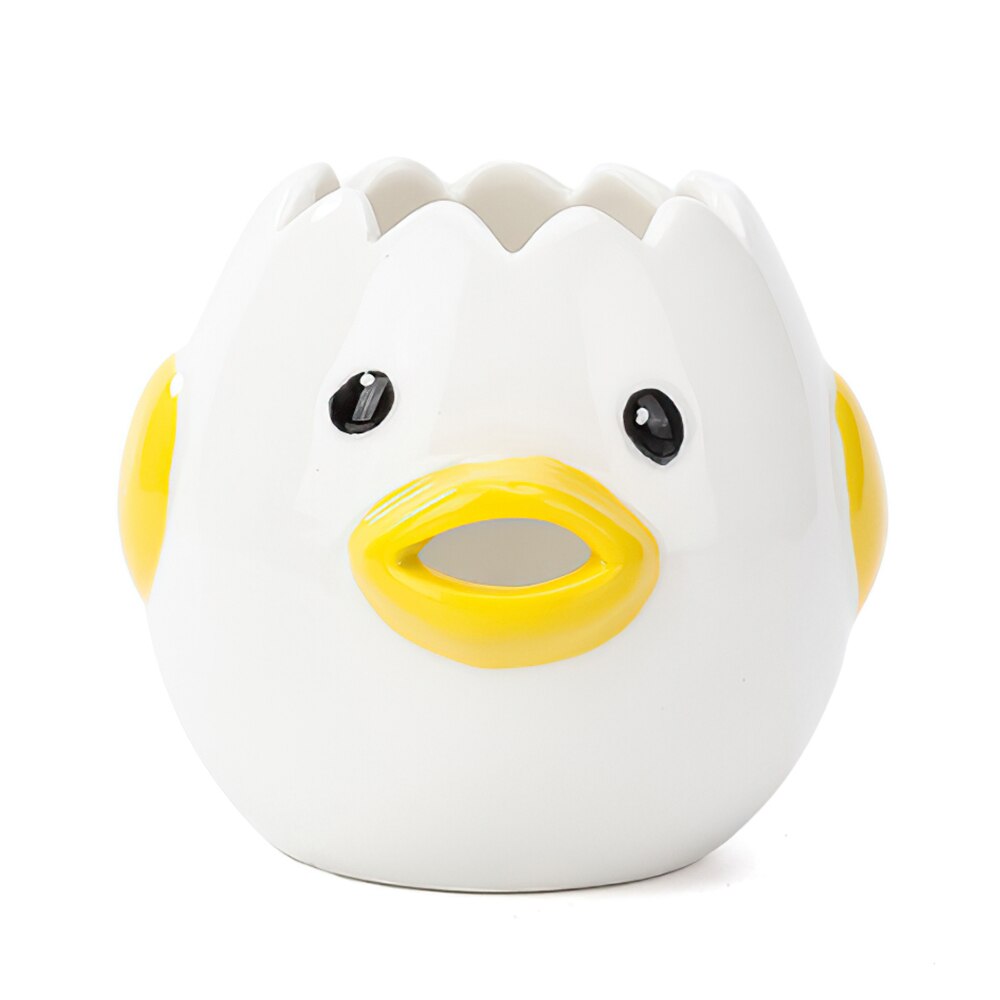 DIOZO Cute Cartoon Chicken Egg Yolk White Separator Ceramics Ceramic Cartoon Chick Egg Separator Dining Cooking Kitchen Gadget: yellow