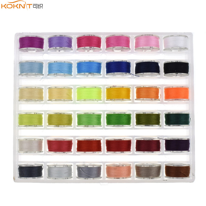 KOKNIT-Kit de bobinas de hilo de coser, Kit de hilo para múltiples máquinas de coser, 36 unidades