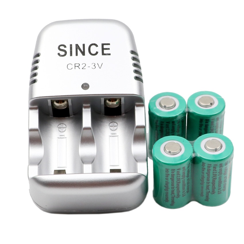 4 pièces 3.0 V CR2 15270 batterie 3 V Li-ion batterie Rechargeable batteries appareil photo + 1 pièce CR2 chargeur de batterie