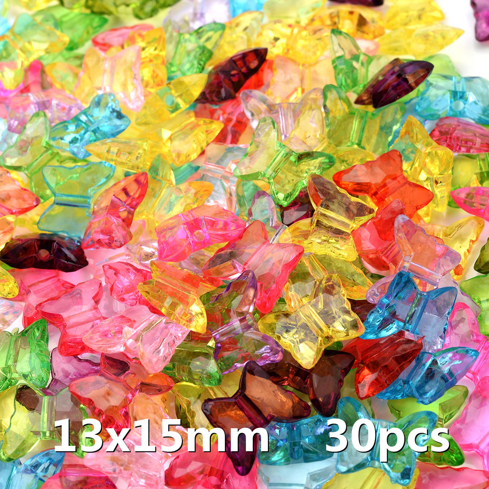IYOE – mélange de perles papillon AB en cristal acrylique, perles d'espacement amples pour la fabrication de bijoux, épingle à cheveux, accessoires de bricolage faits à la main: Orange