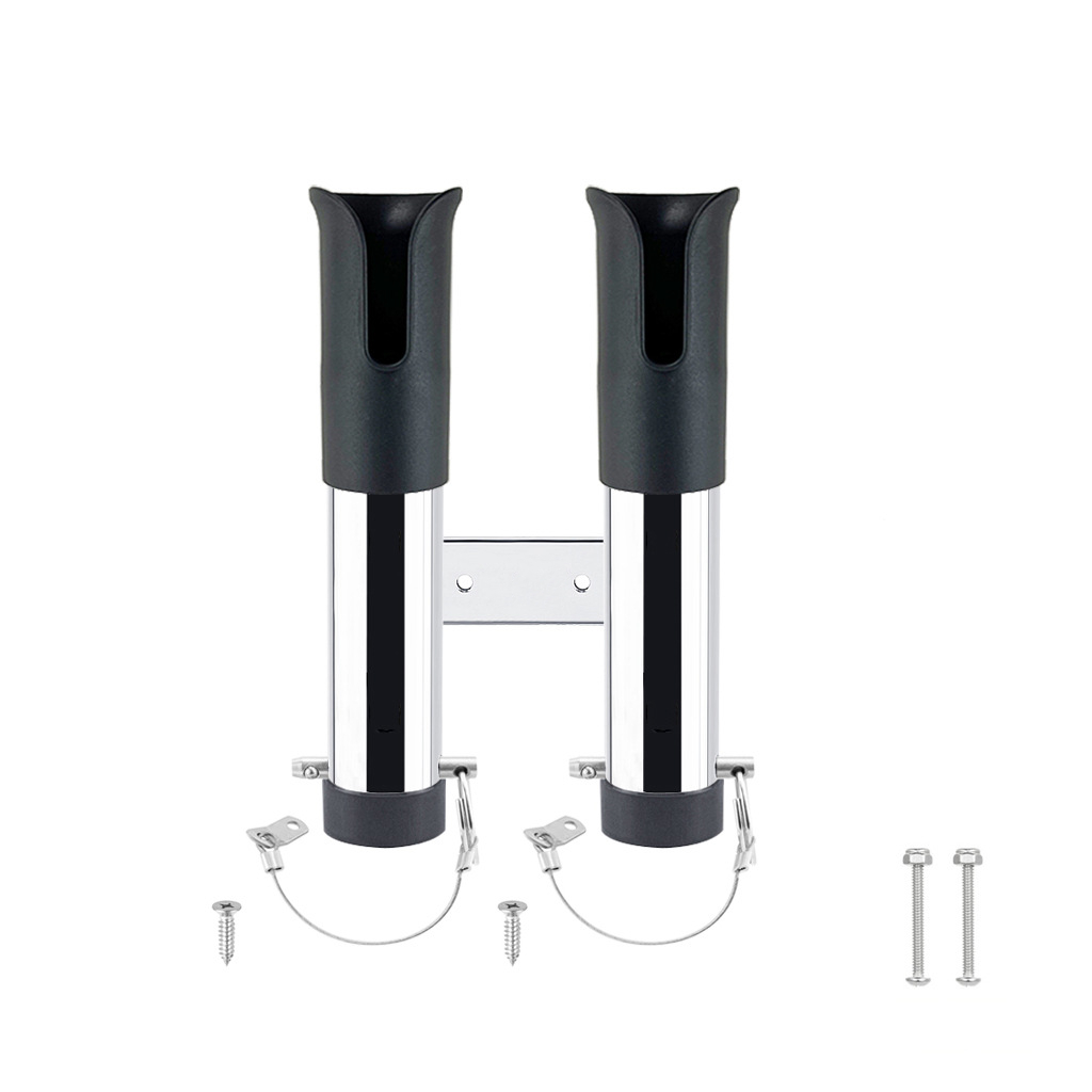 Fishing Rod Holder 2 Tubes Link Slotted Rod holder Boat Fishing Rod Rack Holder Portable Pole Tube Mount Bracket Marine Grade