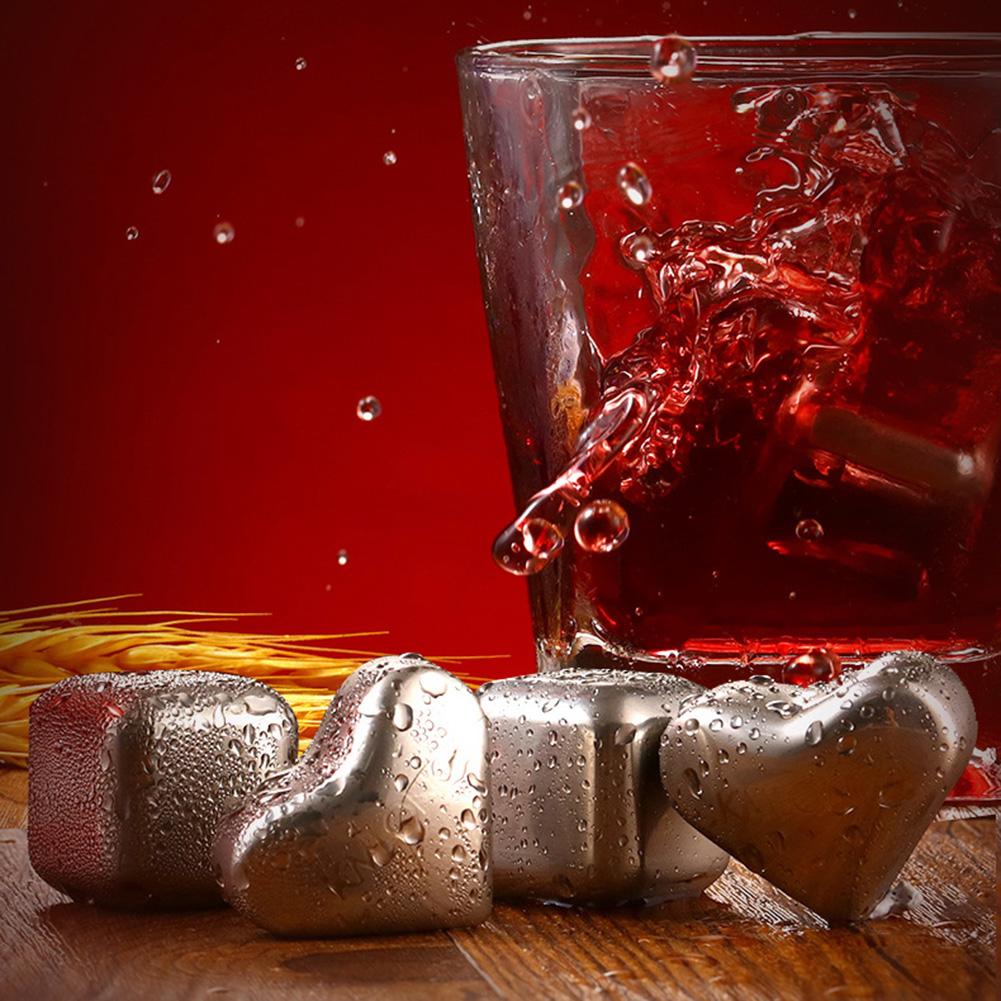 Stainless Steel Square Quick-frozen Ice Cubes Stones Whiskey Drink Beer Cooler Wine Cooling Cube Chilling Rock Party Bar Tool