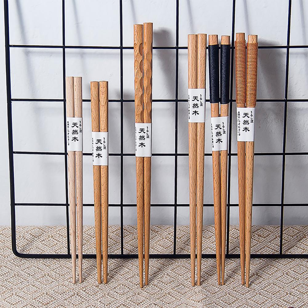 1 Pair Japanese Food Chop Stick Travel Baguettes Portable Reusable Non-slip Wooden Chopsticks Tableware Sushi Hashi Tools
