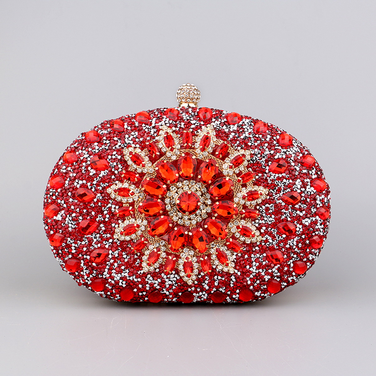 Flower Rhinestones Evening Bags Metal Prom Clutch Diamonds Clutch With Chain Shoulder Handbags Wedding Female Purse: army green