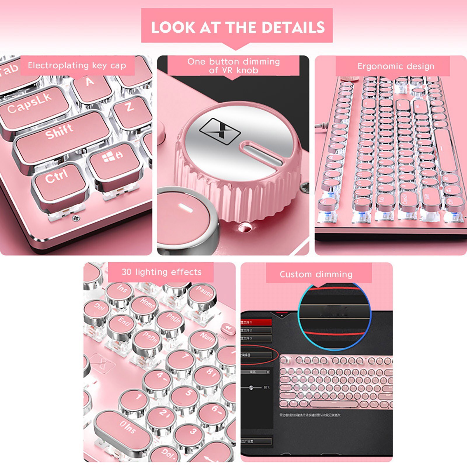 Teclado mecânico do jogo do punk do diodo emissor de luz retroiluminado profissional com fio teclado do jogo todas as chaves são apropriadas para laptops do computador