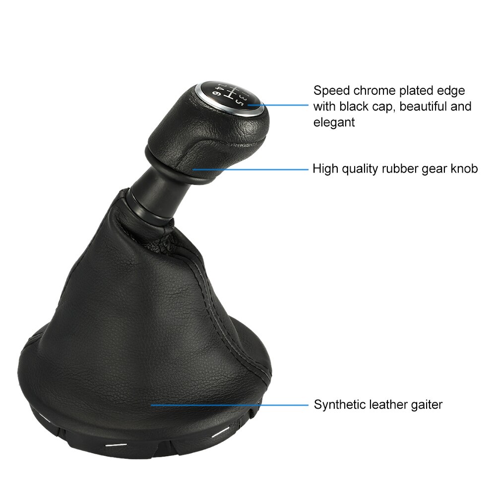 Schaltknauf Leder Für Octavia 2 A5 A6 - 6-Gang Schalthebel Upgrade