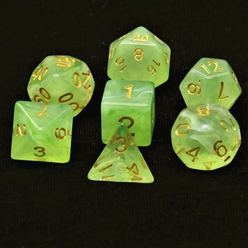 7 Stks/set Veelzijdige Dobbelstenen D & D D4 D6 D8 D10 D % D12 D20 Polyhedral Trpg Games Dobbelstenen Set voor Board Game: 1