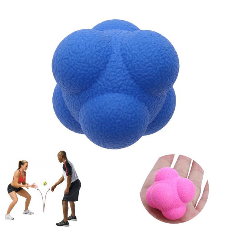 Sports Gym Fitness Hexagonal Bouncing Ball Outdoor Sports Toy Fun Fast Speed Reaction Ball Hexagon Fitness Training Balls
