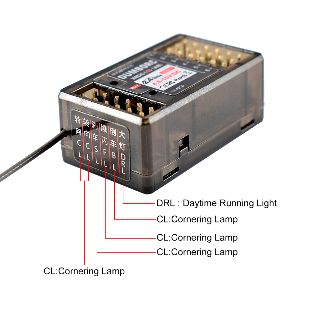 DUMBORC X6F/X6FG/X6DC/X6DCG 2.4G 6CH Radio Control System Receiver for X4 X5 X6 X6P Transmitter RC Car Boat Remote Controller
