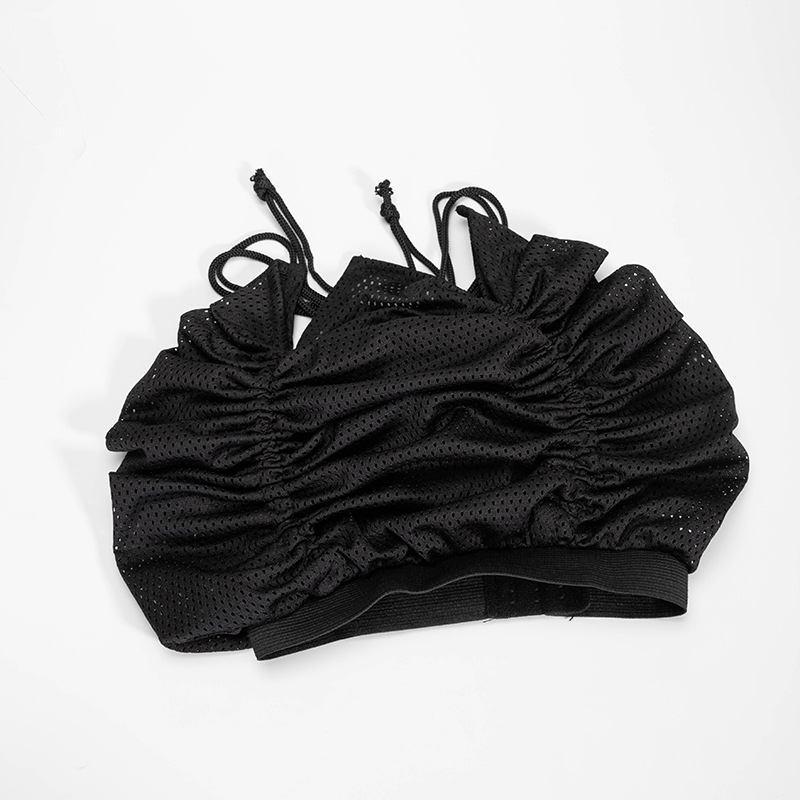 Netkap voor het drogen van krullend haar, verstelbare haarkap met trekkoord, geschikt voor het föhnen van lang haar, sneldrogende föhnkap, draagbaar.: Zwart