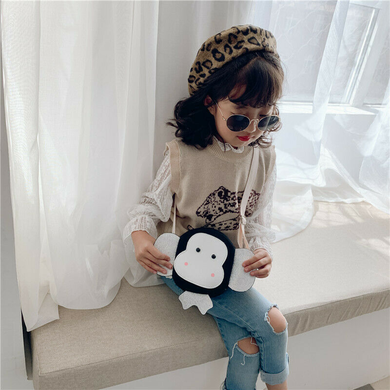 Meisjes schattige dieren aap schoudertas kind ronde messenger crossbody handtas baby kinderen cartoon mini portemonnee
