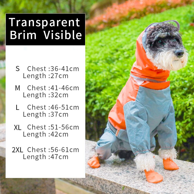 Hoopet Hond Regenjas Jumpsuit Regenjas Voor Honden Pet Mantel Kleine Hond Kat Chihuahua Teddy Waterdichte Jas: Oranje / Xxl