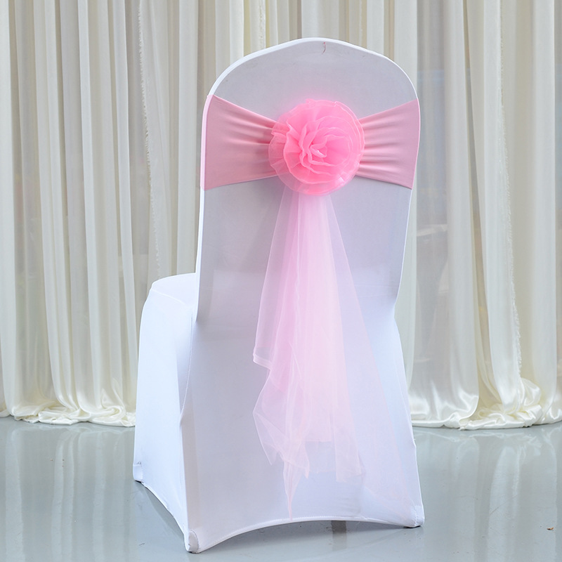 10 stk sash knude bryllup stole betræk sløjfe dekoration lilla stol sash bånd stol bælte binde til bryllup fest hotel banket: Lyserød