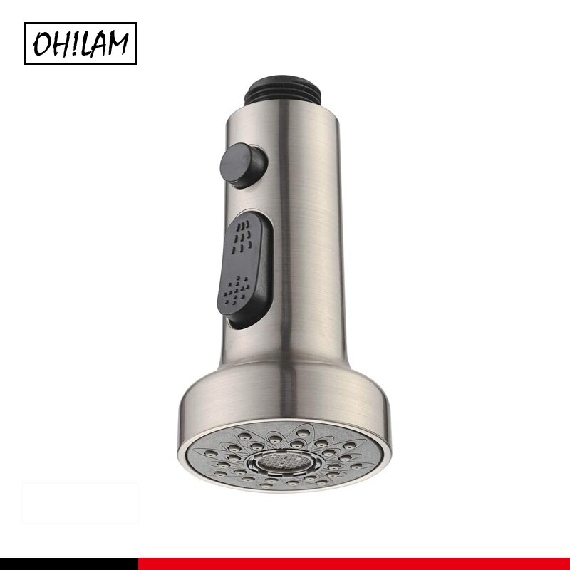 Faucet Sprayer Head Pull Out Sprayer Kitchen Sink Faucet Replacement Part 3 Fuction Spout Head Chrome/Brushed Nickel Finish/ORB: Brush Nickle