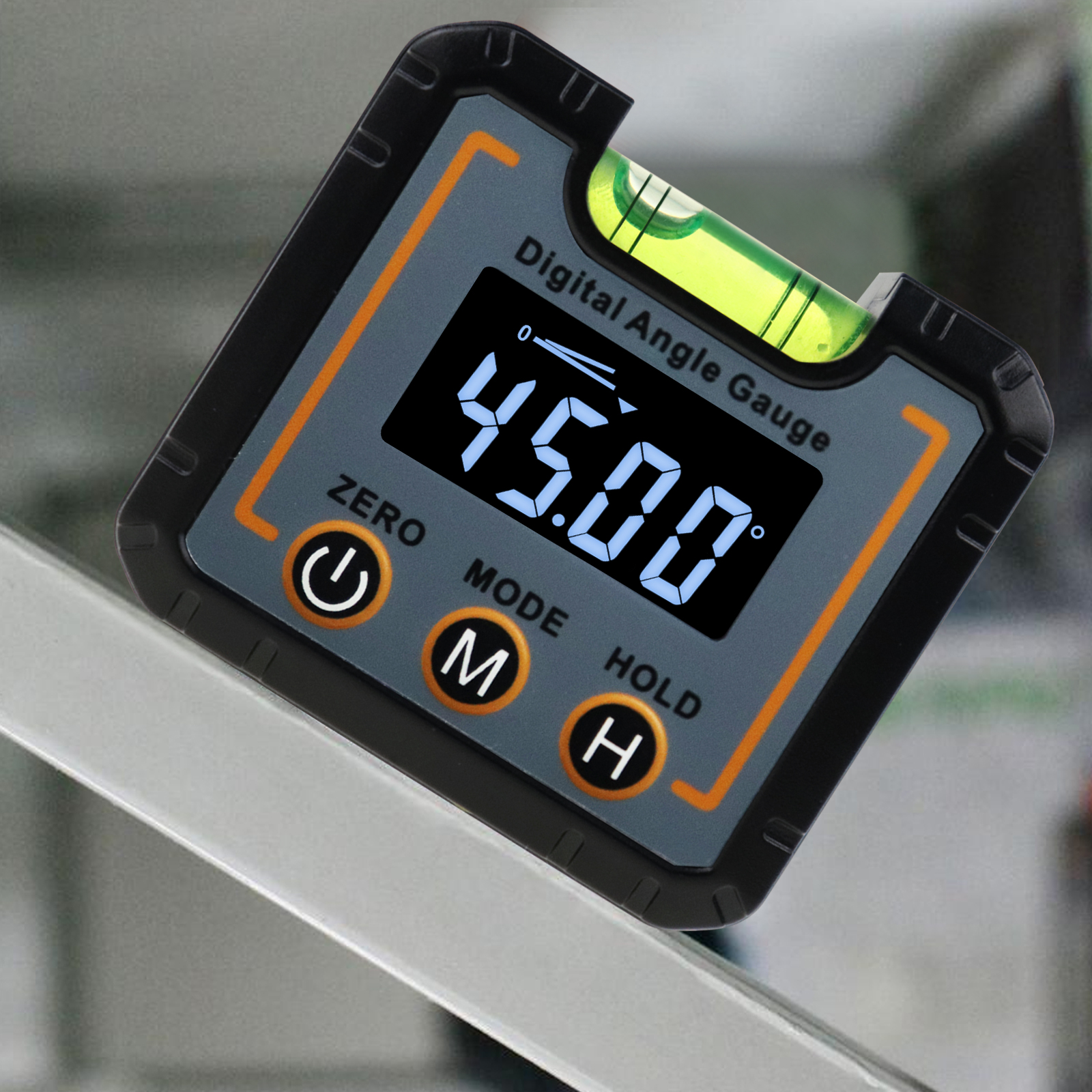 Digital Angle Gauge Electronic Protractor 4 x 90° Magnetic Base with Bubble Level for Woodworker, Craftsman, or Builder