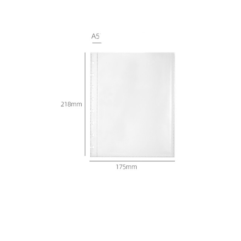 10Pcs A4 Transparent File Mushroom Hole Notebook Loose Leaf Pouch DIY Document Bag Binder Rings PVC Storage Binding Folder: A5