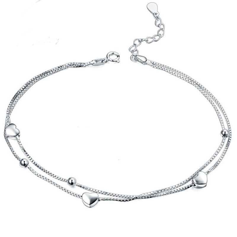 Bracelets de cheville en argent Sterling S925 de supérieure, sandales de plage, pieds nus, bijoux fins, jambes,