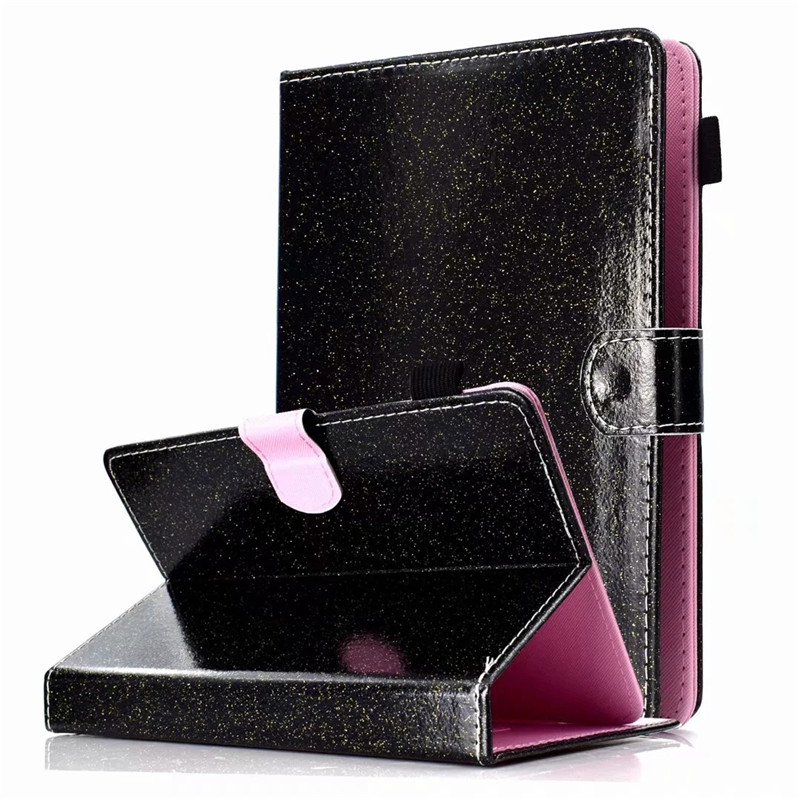 Coque universelle à paillettes pour Samsung Galaxy Tab A 8, pouces, pour Huawei Mediapad M5 Lite, 8: Black