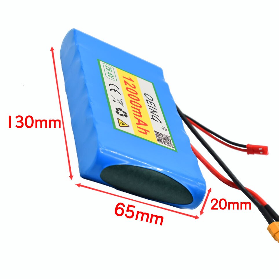 Batterie Lithium-ion pour petits monocycle électrique, 29V, 12ah, 7S1P, 29.4V, 12000mAh, avec BMS intégré