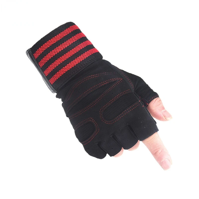 Gewichthefhandschoenen Heren Dames Trainingshandschoen Barbell Gym Fitnesshandschoenen met polssteun voor Crossfit Training Oefening Beschermen: Rood / XL