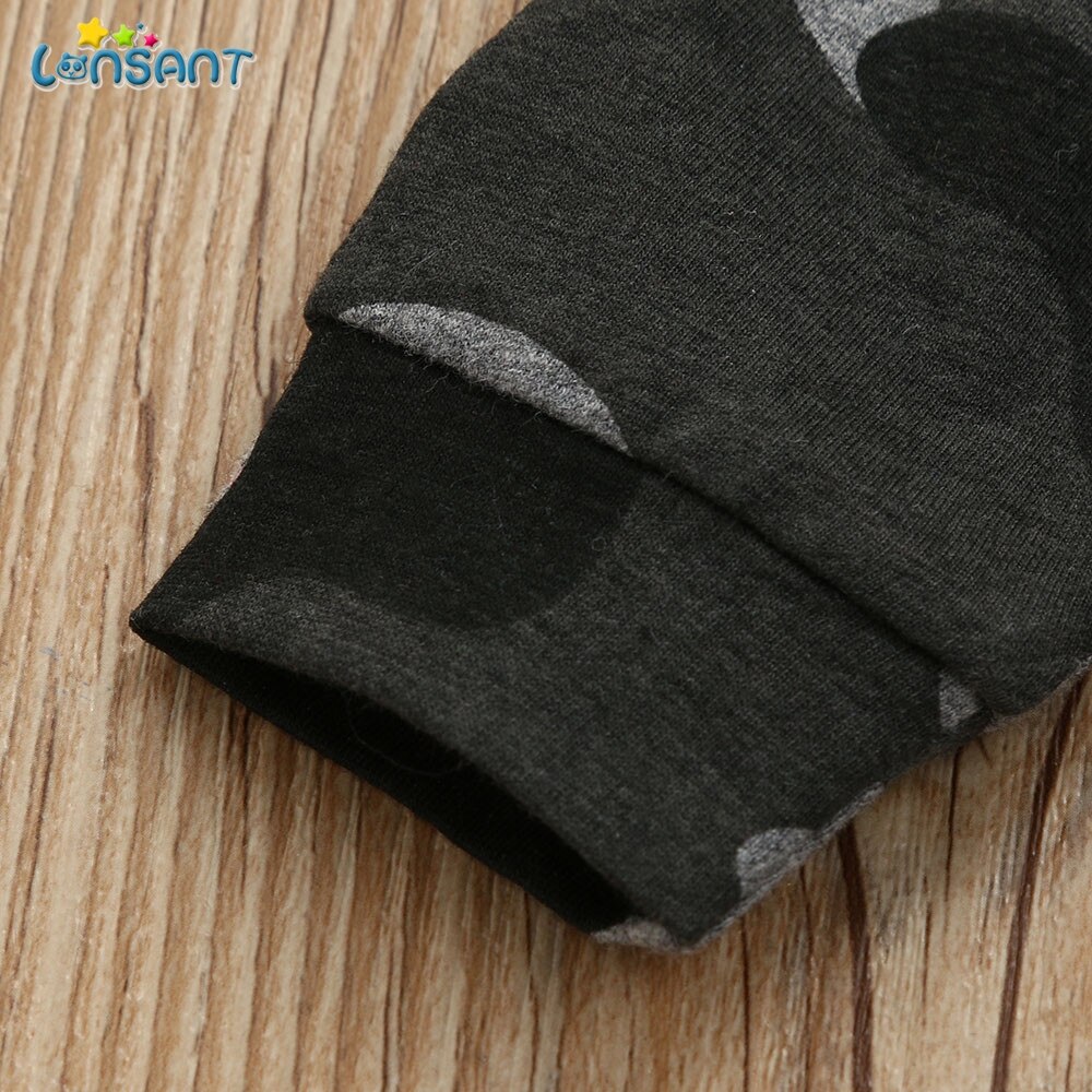 Lonsant com capuz roupas do bebê infantil menino menina manga longa impresso macacão de bebê macacão de verão roupa recém-nascido n30