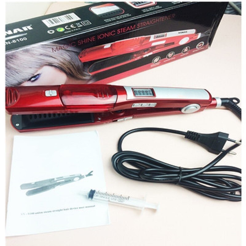 JOYLOVE multifonctionnel infrarouge négatif Ion vapeur Spray peigne cheveux raides deux extrémités cheveux fer à friser baguette défriser les cheveux