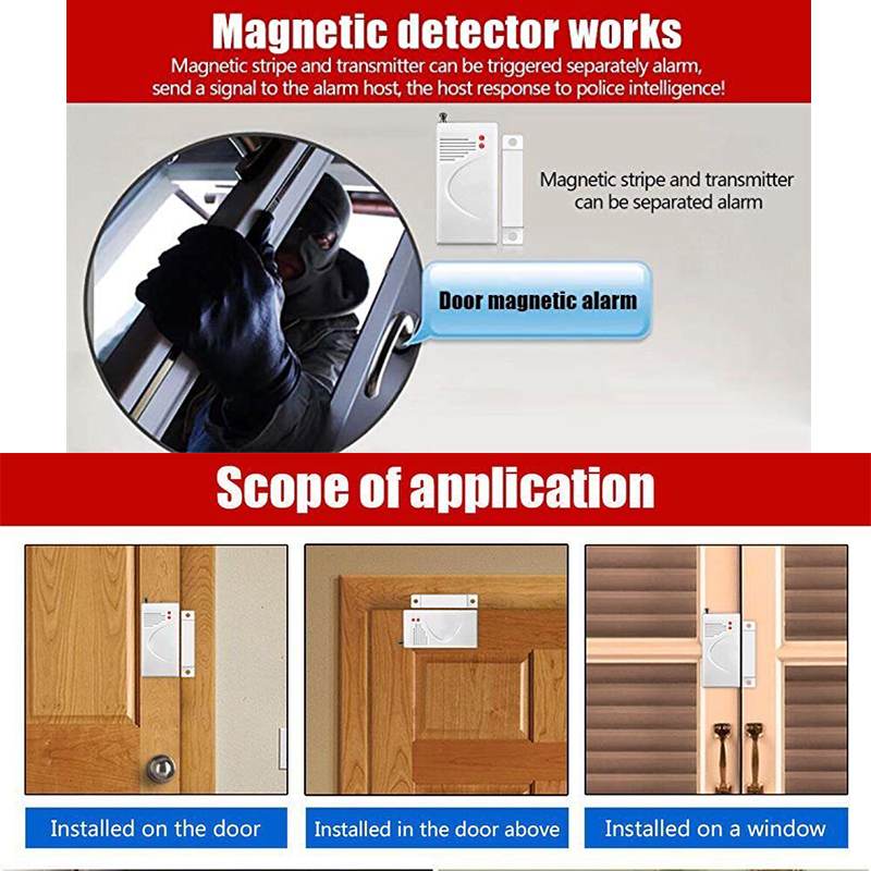 4/10pcs Independent Wireless Home Door Window Entry Burglar Alarm Standalone Magnetic Sensors Security Alarm Protect System