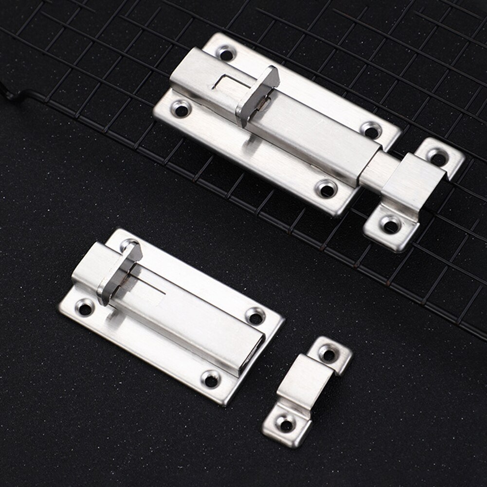 2pcs With Screws Easy Install 3inch 4inch Heavy Duty Stainless Steel Door Latch Sliding Bolts Home Cabinet Gate Window Security