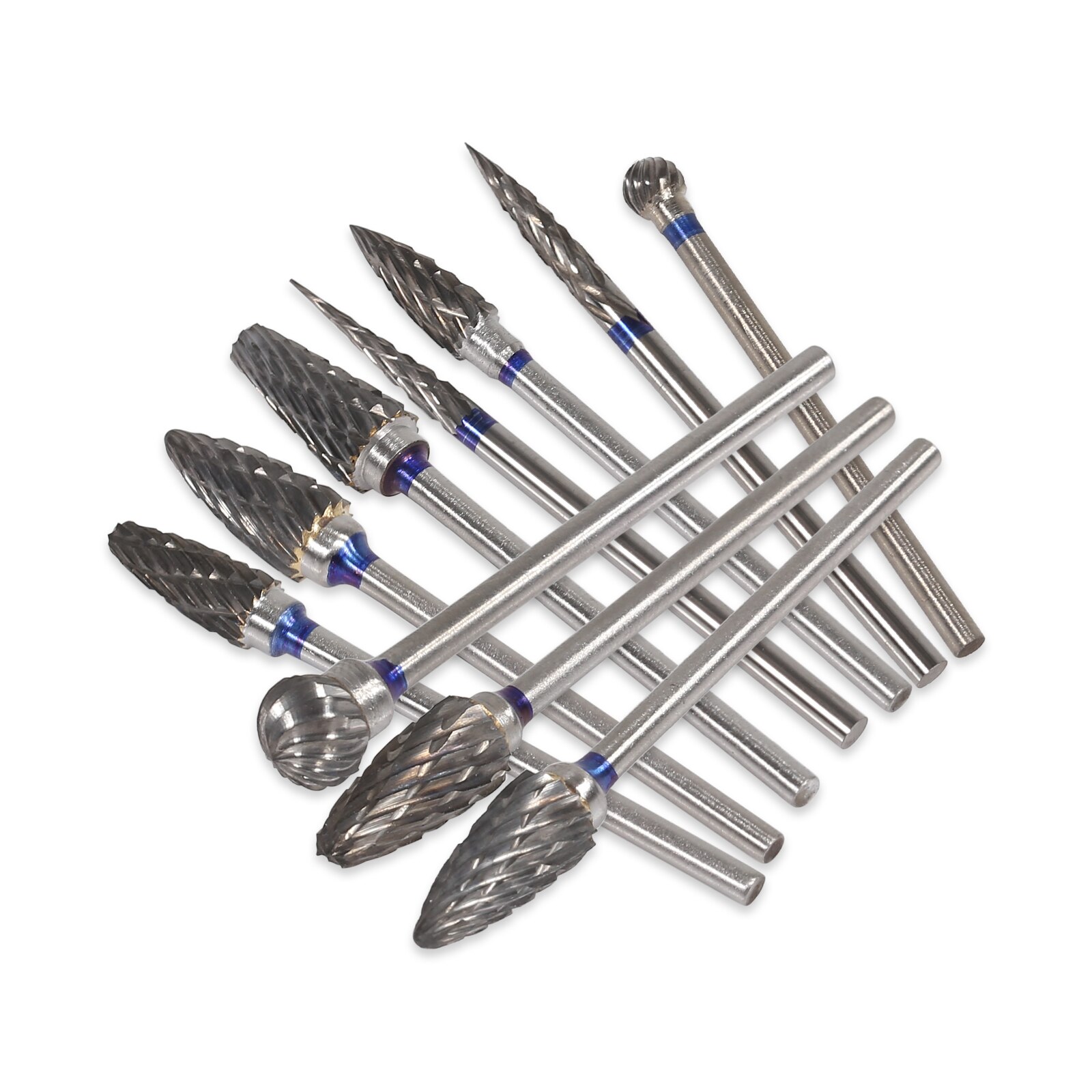 10 Sizes Dental Tungsten Carbide Steel Burs Teeth Drill 2.35mm Fit Polishing Handpiece Marathon