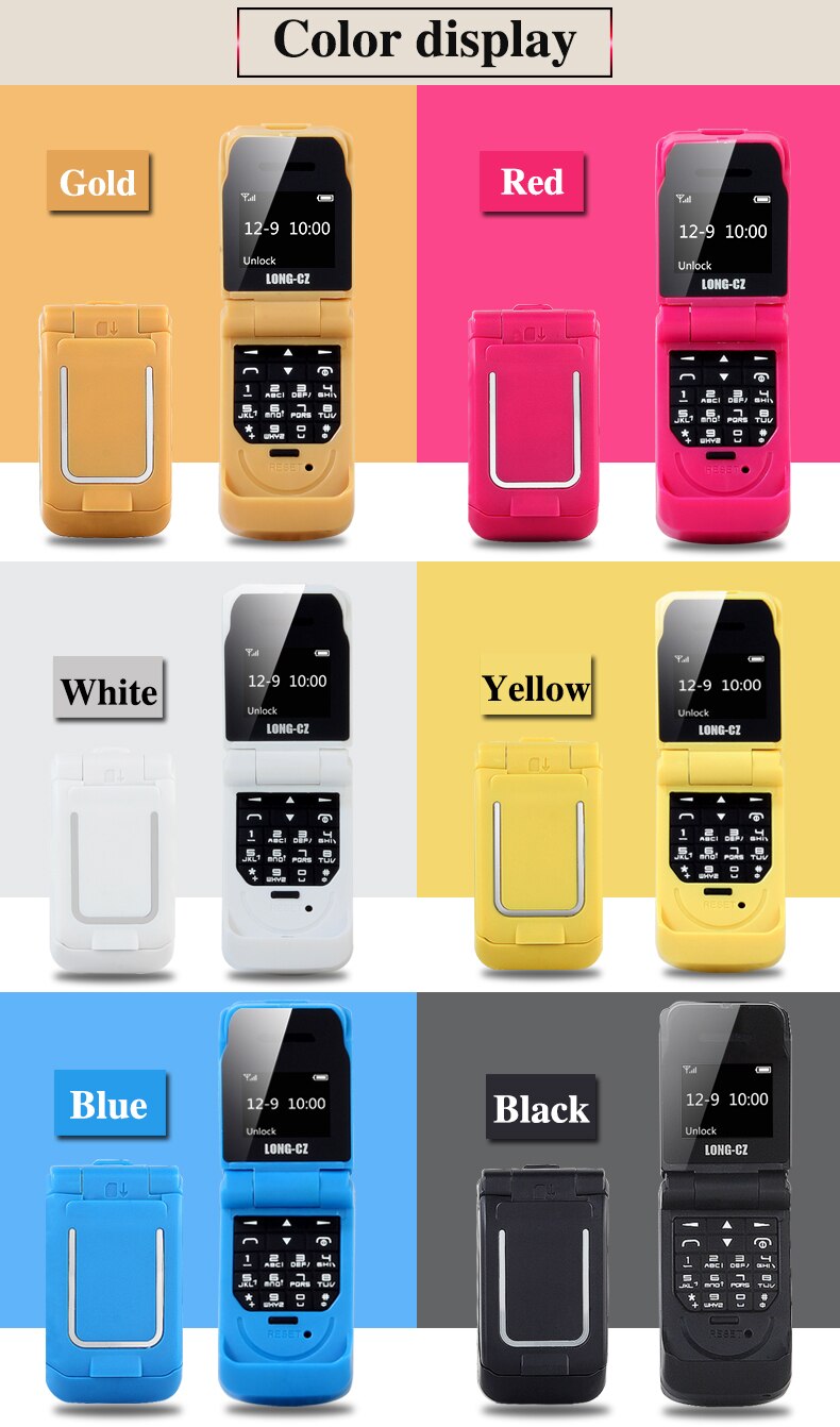 Mini Clamshell Phone J9 Bluetooth Partner Anti-lost SOS Magic Sound Single Card First Aid Mobile Phone: black