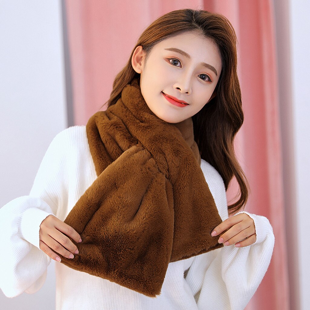 D Winter Women Scarf Solid Button Soft Wrap hijab Casual Warm Scarves Shawls Scarf Women Comfortable Plush hijab: BW