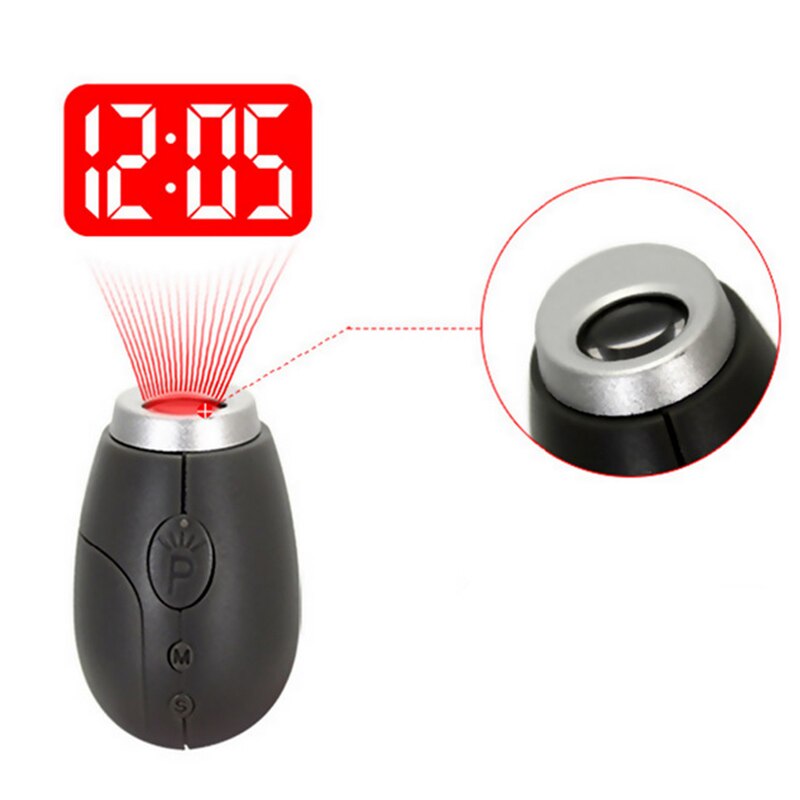 Mini horloge de Projection numérique Portable, horloge, veilleuse, projecteur, lampe de poche avec corde suspendue, pièces de rechange automatiques