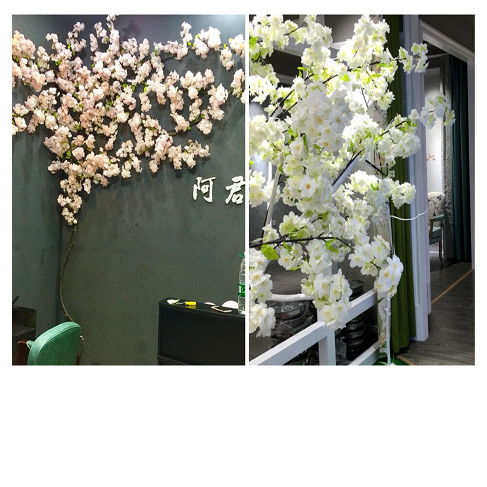 Vigne de cerisier artificiel, fausse fleur de cerisier, tige d'arbre Sakura pour événement, décoration d'arbre de mariage
