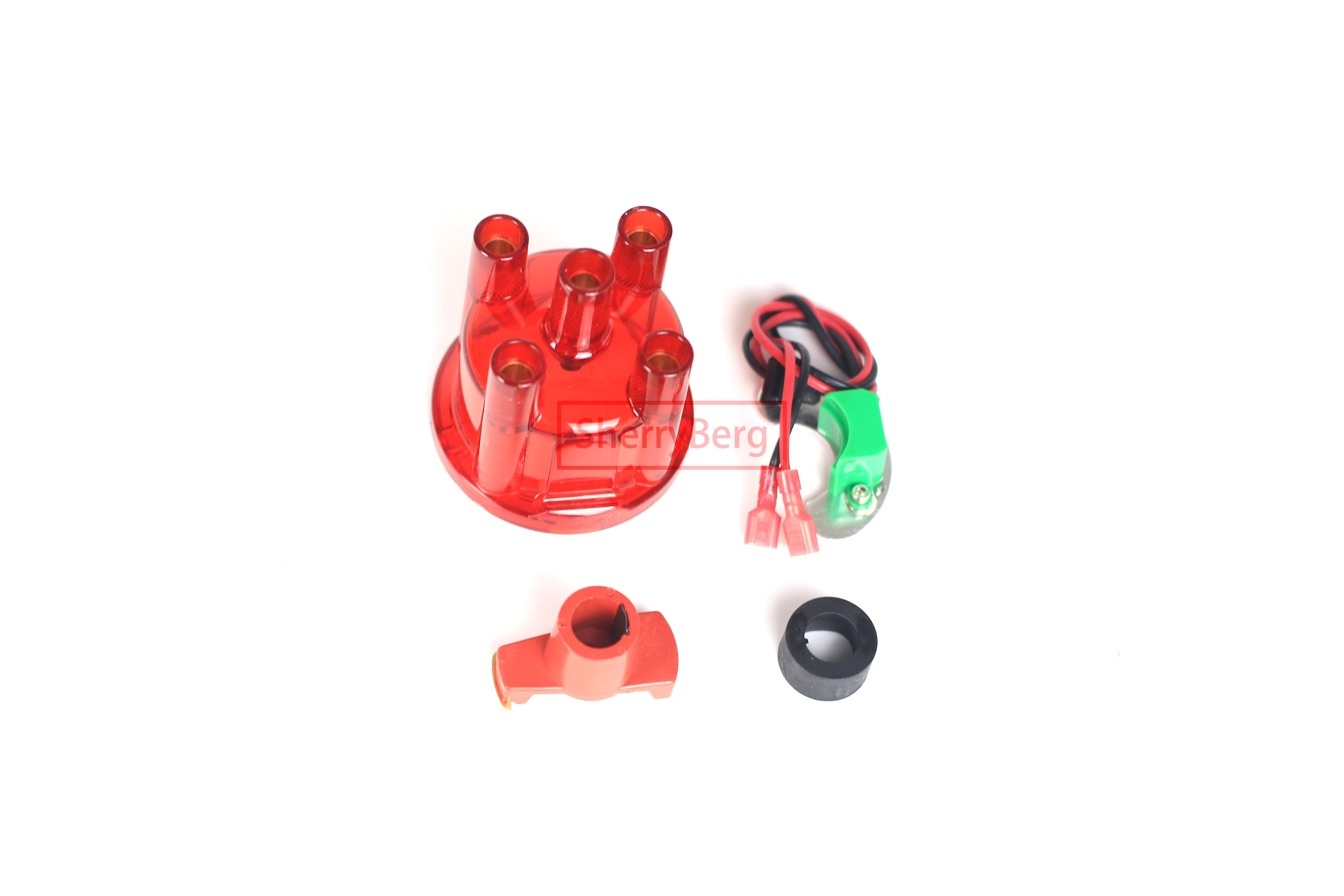 SherryBerg DISTRIBUTOR CAP for EMPI Red/Blue/White/Yellow + Rotor +009 Electrical IGNITION KIT to Fit for Most Bosch 4 cylinder: RED cap ROTOR  009