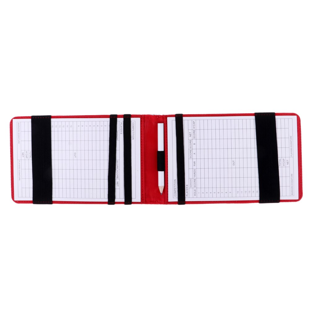 Premium Golf Score Book Golf Score Counter Booklet Keeper Holder with Score Card Pencil: Silver