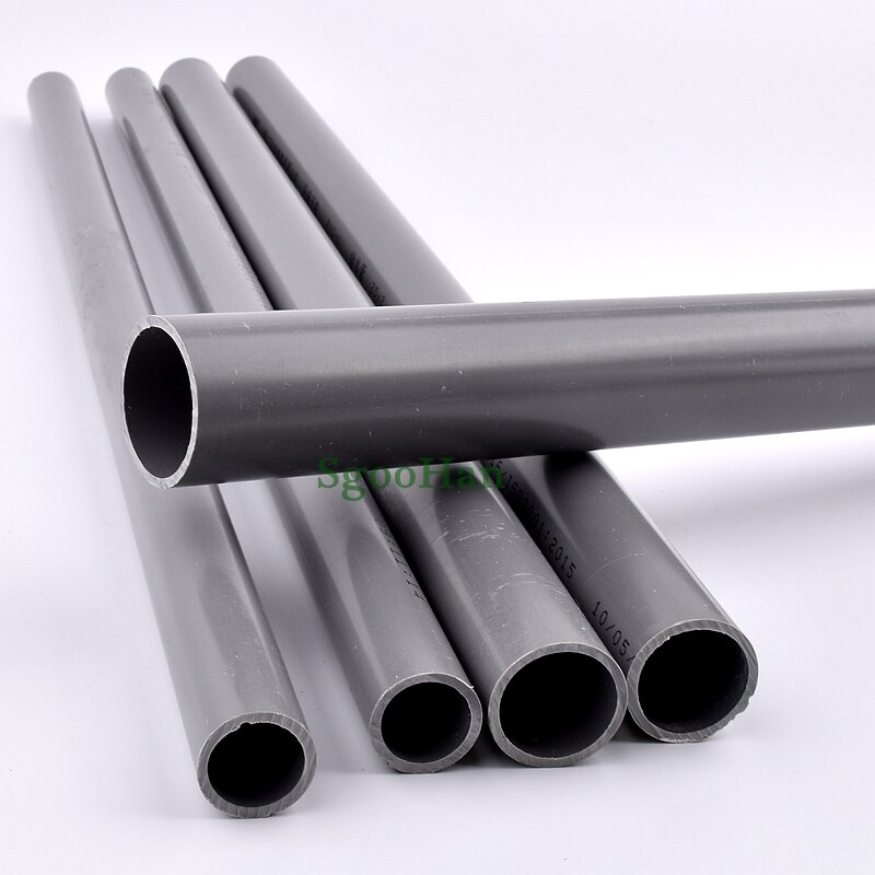 1pc 49-50cm Long OD 20/25/32mm UPVC Pipe Aquarium Tank Fittings Home Garden DIY Irrigation System PVC Tube Water Supply Pipe: outer dia 20mm / Grey