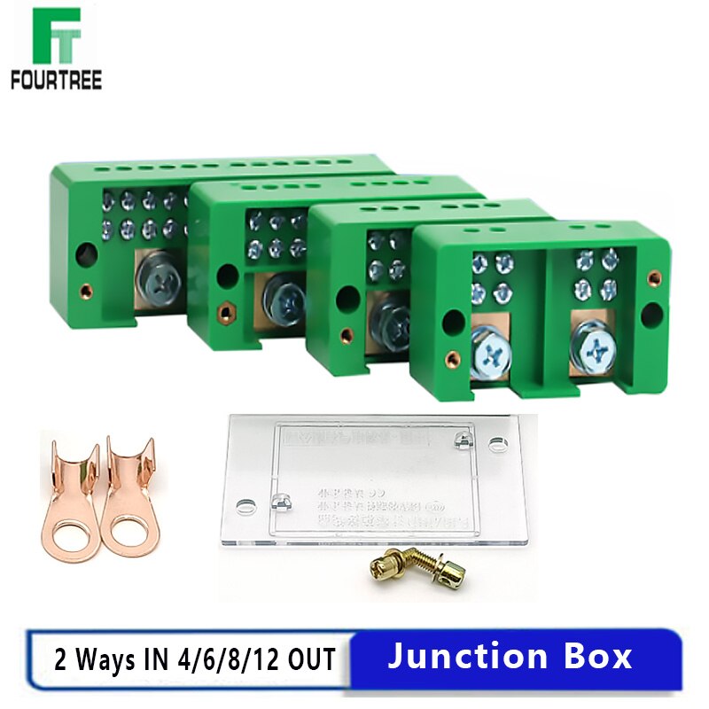 1Pcs Single Phase Junction Box Quick Connect Terminal Box Splitter Metering Cabinet Wire Connection High Power Block FJ6