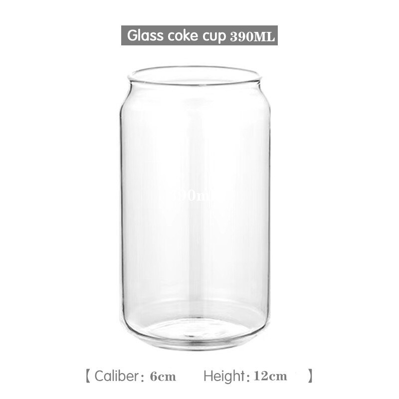 Glas kop gennemsigtig cola dåse glas vand kop ins netto rød juice kop kaffe vin mælk øl kold drik håndlavet dåse 390/570ml: 390ml kop