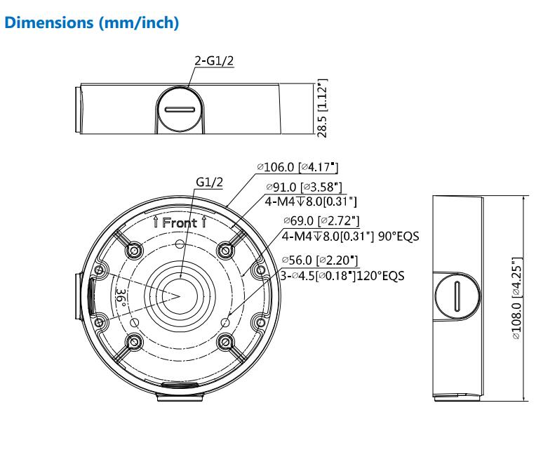 Dahua PFA139 Waterproof Junction Box For Dahua IP Camera Brackets CCTV Accessories For Camera: IPC-HDW4631C-A IPC-HDBW4431F-AS
