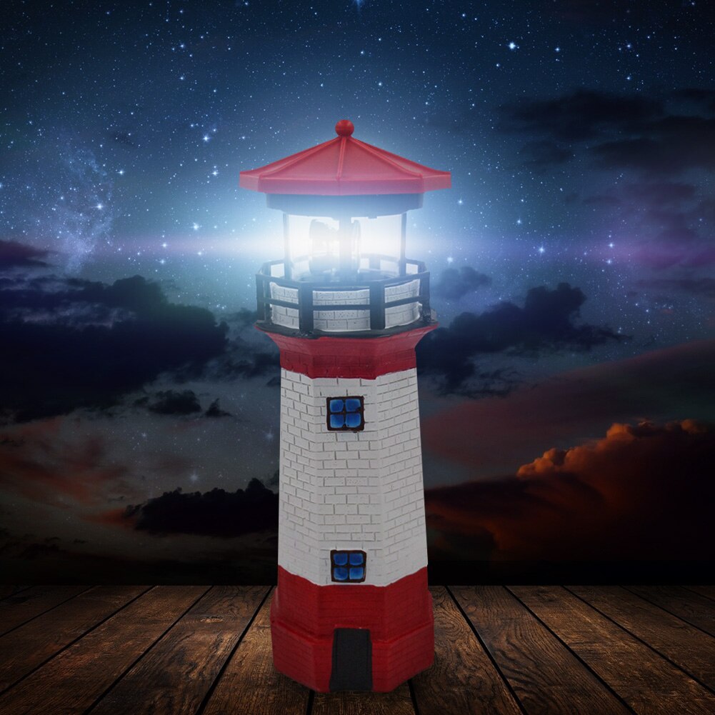 Phare forme solaire lumière LED jardin clôture cour décoration extérieure capteur intelligent balise lampe rotative