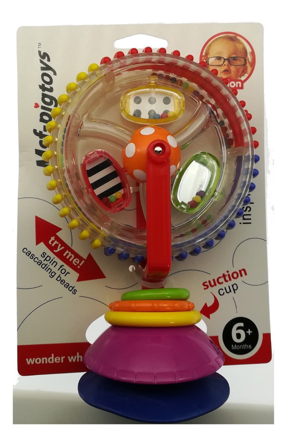 Baby Educational Toys Suction Cups Plastic Windmill Car Three Color Model Rotating Noria Stroller Dining Chair Windmill Toy