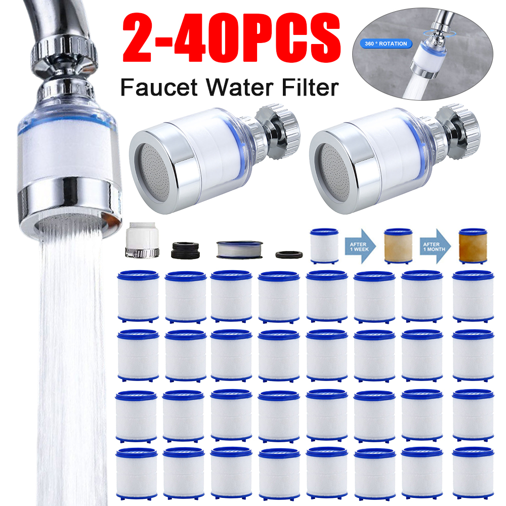 2-40Pc Kraan Waterfilter Element Verwijderen Chloor Zware Metalen Gefilterd Douches Hoofd Filtratie Zuiveraar Verzachten Hard Water