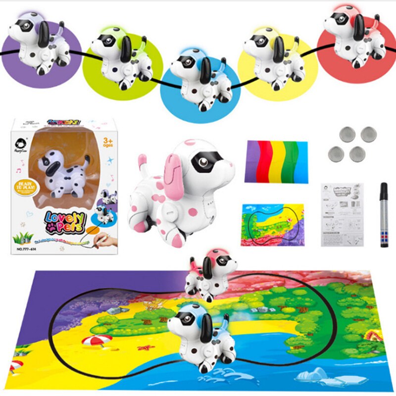 Getrokken Lijn Magic Huisdier Speelgoed Pen Inductieve Kleur Veranderen Hond Kaart Auto Selfie Run Volgen Zwarte Track Kinderen YH-17
