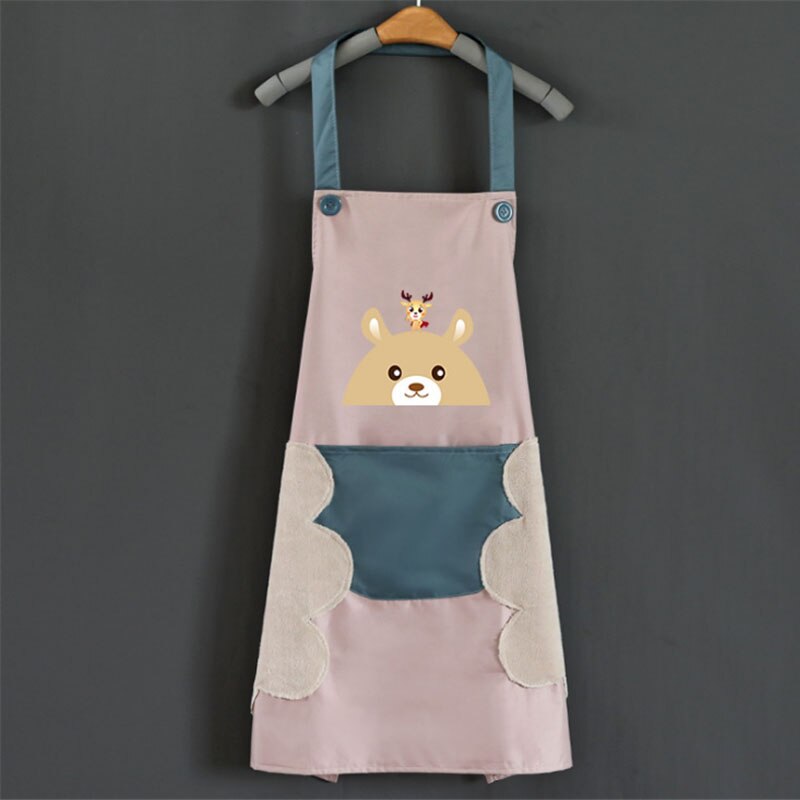 Kampaamo työassistentti työvaatteet parturi kampaaja värjäys vain vedenpitävä naisten vaatteet hiukset esiliina keittiö ravintola: Karhun pinkki