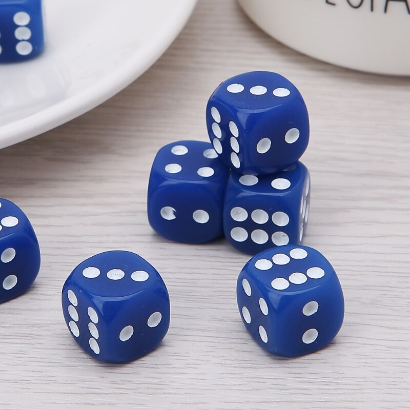 10pcs Six Sided 14mm Transparent Cube Round Corner Portable Table Playing Games