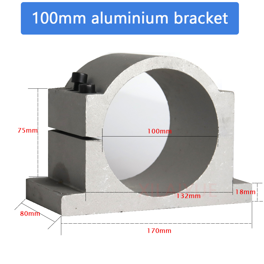 Support de moteur de broche en aluminium moulé pour gravure CNC, 52mm/65mm /80mm /100mm, diamètre de la broche de la fraiseuse