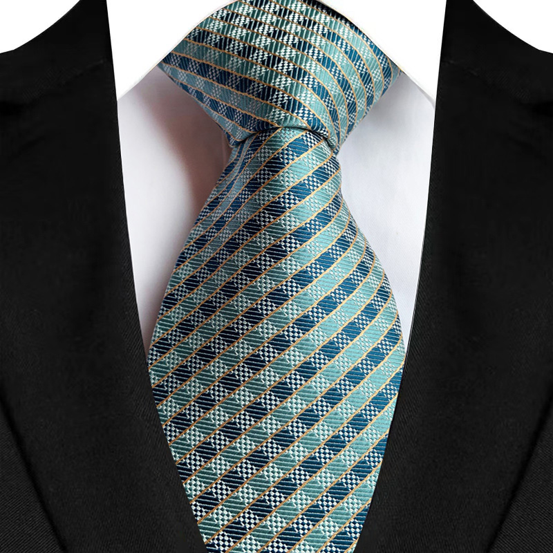 Cravate de luxe pour hommes, 8CM, rayures de couleur verte, motif Floral, solide, pour marié, tissée en Jacquard, pour fête d'affaires et de mariage: Fluorescent Jaune